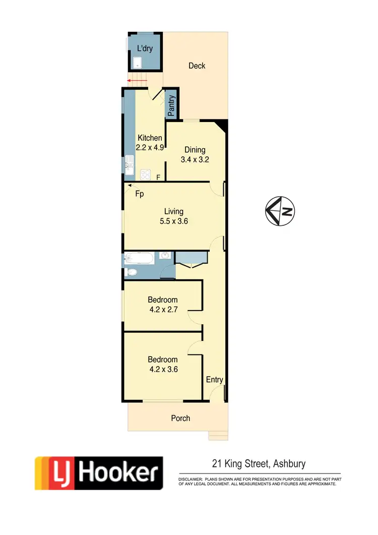 Floorplan of Homely semi-detached listing, 21 King Street, Ashbury NSW 2193