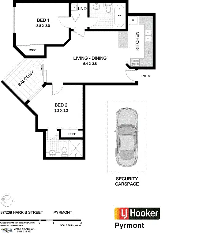 Floorplan of Homely apartment listing, 87/209 Harris Street, Pyrmont NSW 2009