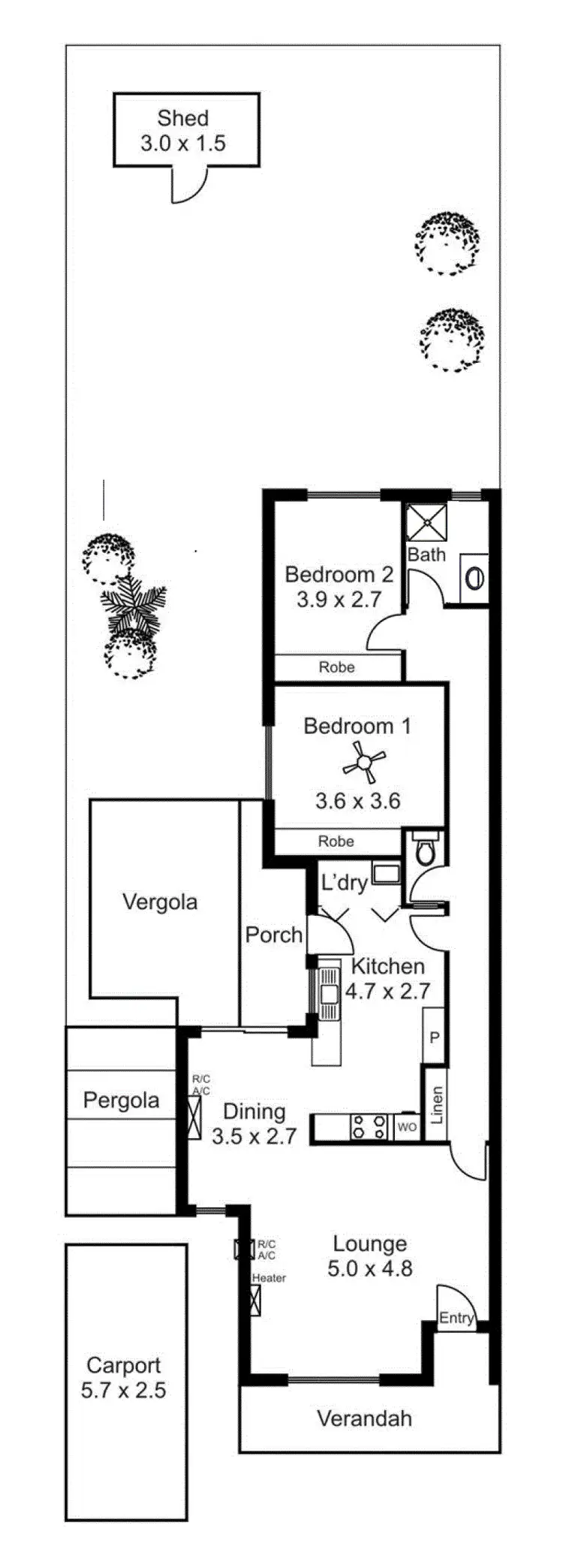 Floorplan of Homely semi-detached listing, 1/71 Hancock Road, Tea Tree Gully SA 5091