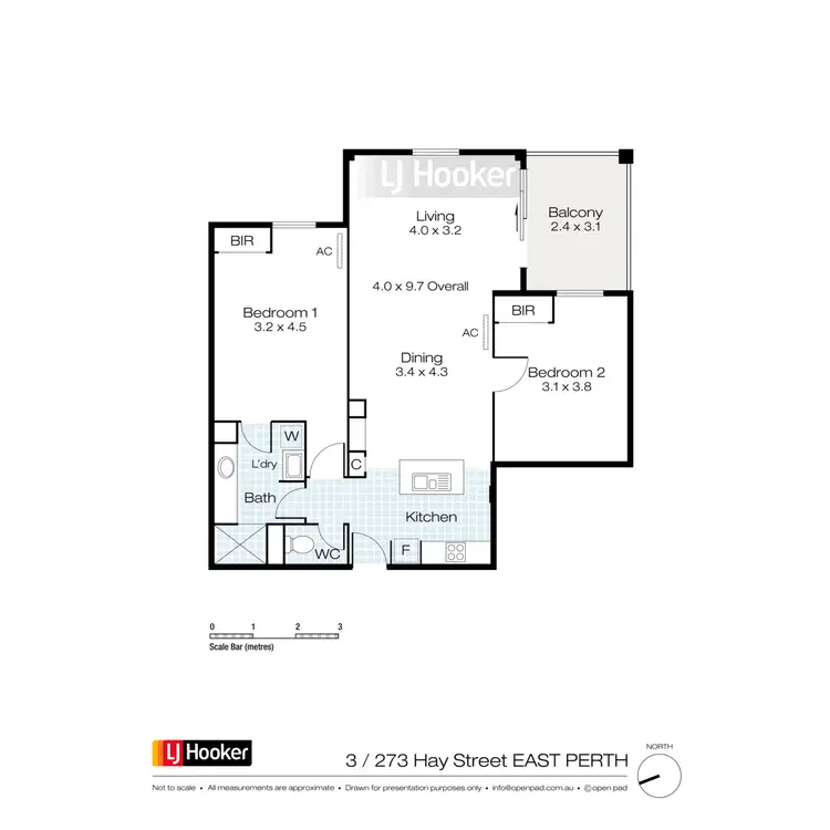 Floorplan of Homely apartment listing, 3/273 Hay Street, East Perth WA 6004