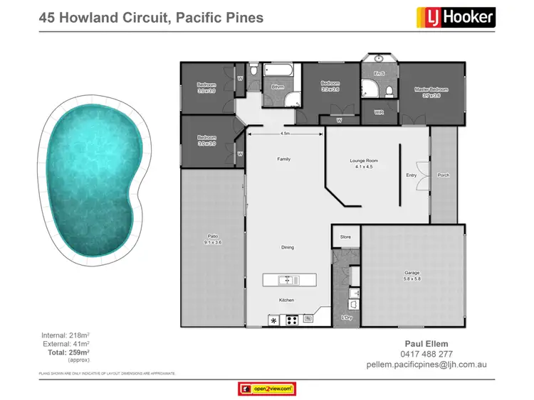 Floorplan of Homely house listing, 45 Howland Circuit, Pacific Pines QLD 4211