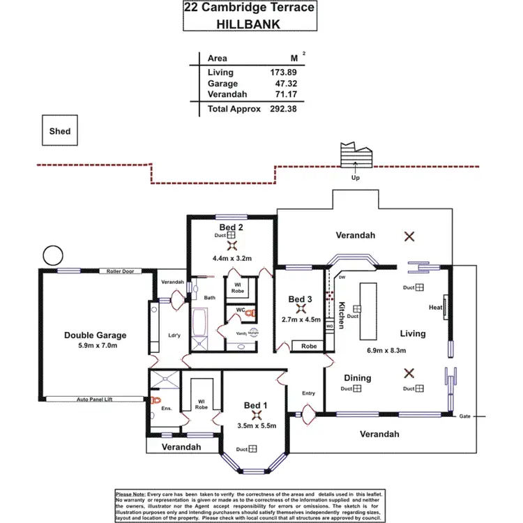 Floorplan of Homely house listing, 22 Cambridge Terrace, Hillbank SA 5112