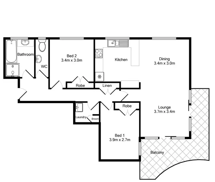 Floorplan of Homely unit listing, 9/18 Lord Street, Port Macquarie NSW 2444
