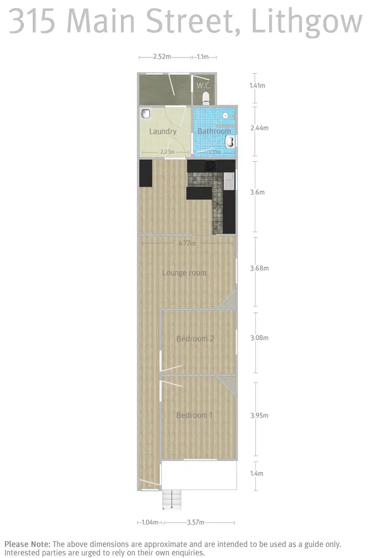 Floorplan of Homely semi-detached listing, 315 Main Street, Lithgow NSW 2790