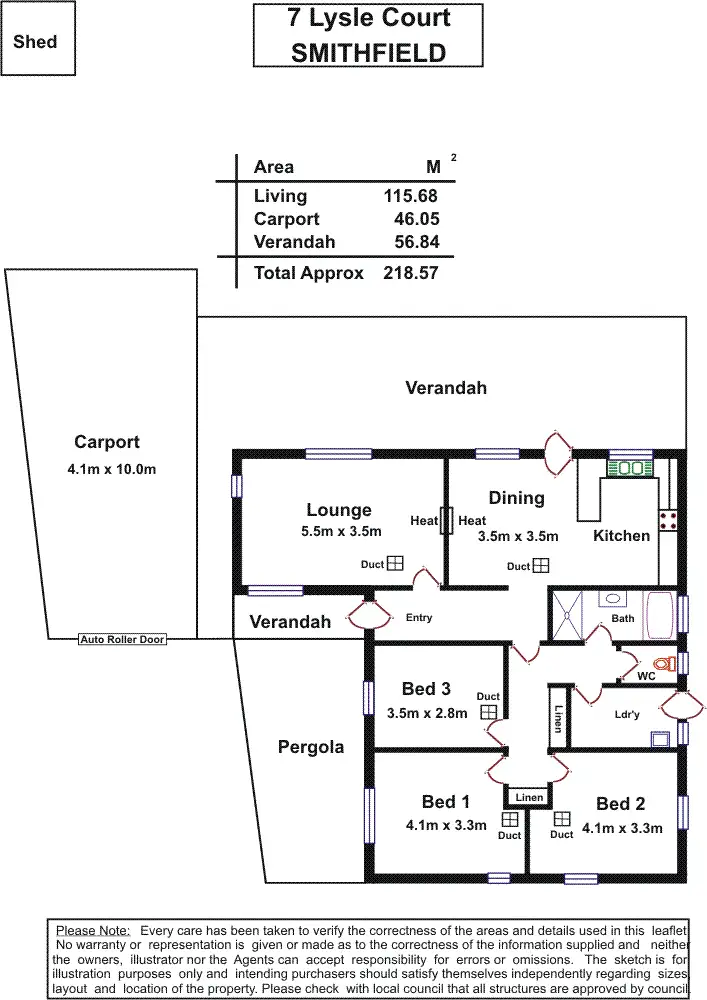 Floorplan of Homely house listing, 7 Lysle Court, Smithfield SA 5114