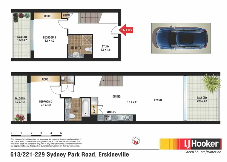 Floorplan of Homely apartment listing, 613/221-229 Sydney Park Road, Erskineville NSW 2043