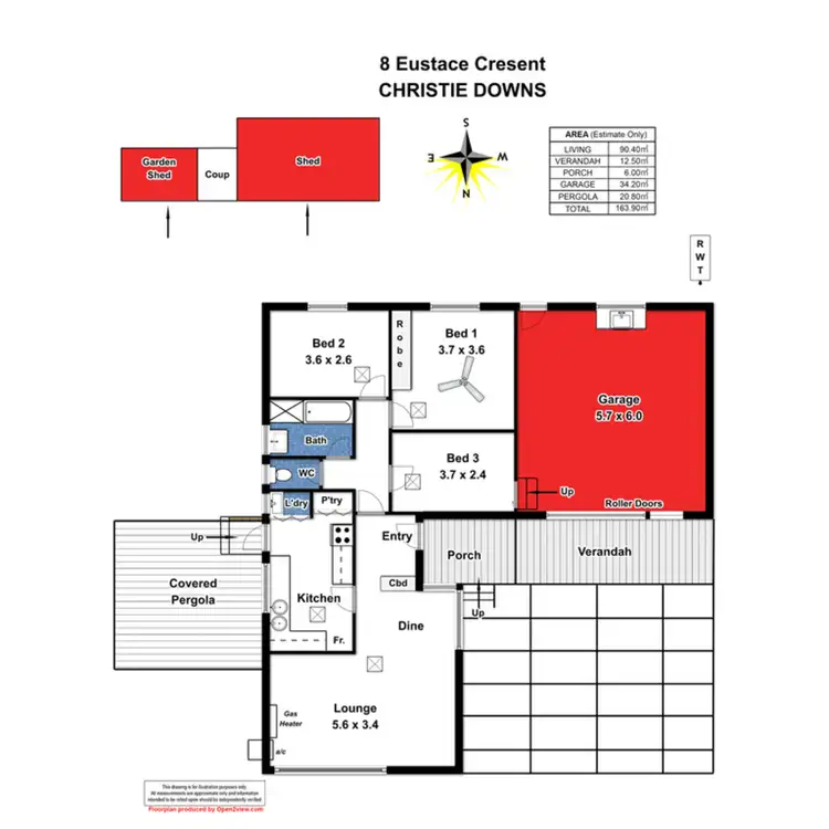 Floorplan of Homely house listing, 8 Eustace Crescent, Christie Downs SA 5164