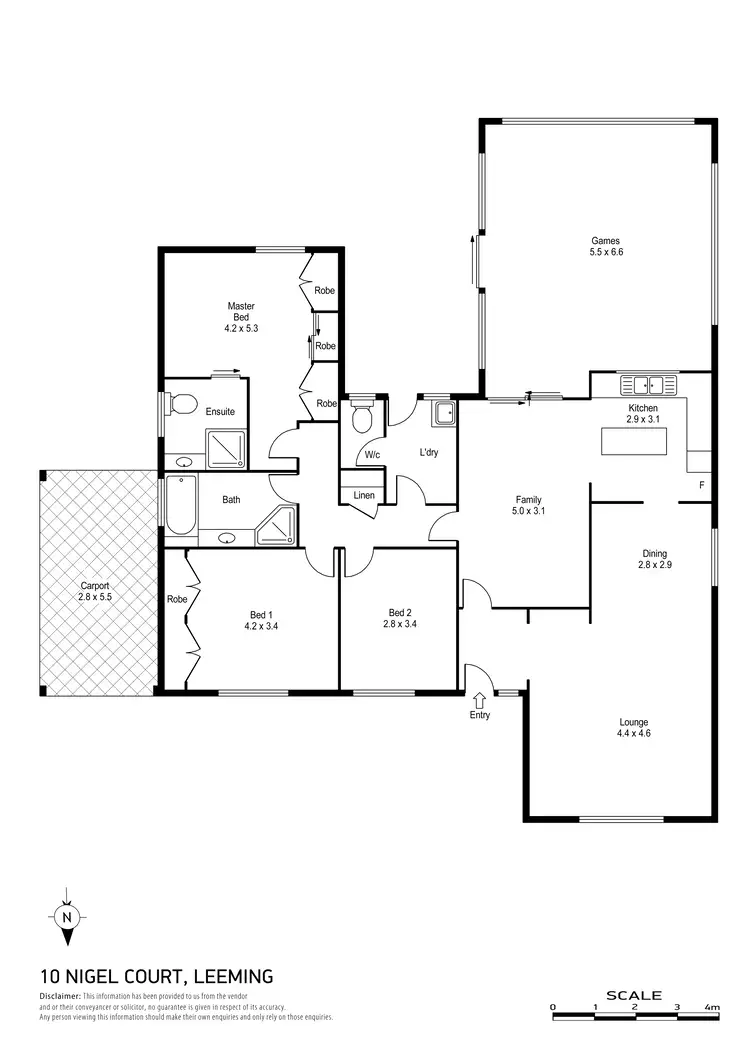 Floorplan of Homely house listing, 10 Nigel Court, Leeming WA 6149