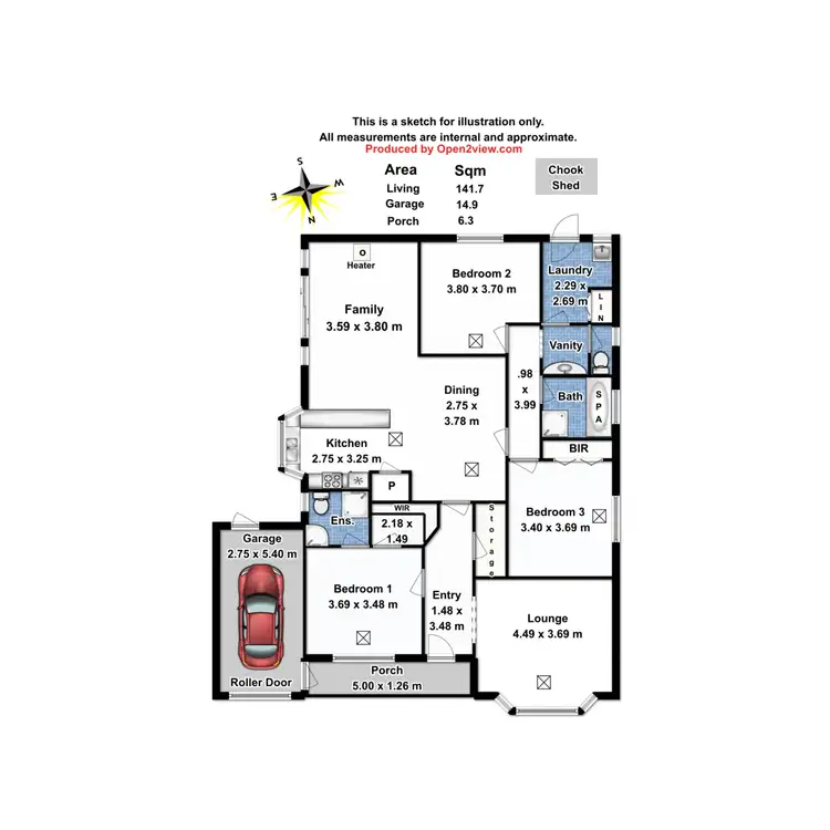 Floorplan of Homely house listing, 13 Houston Court, Evanston Gardens SA 5116