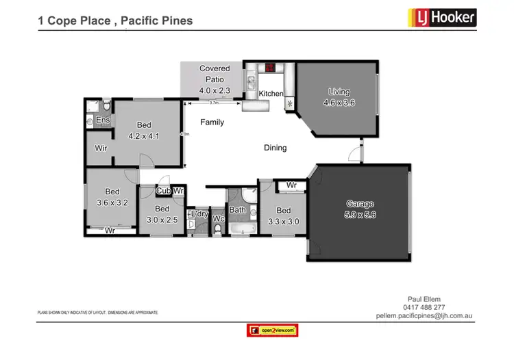 Floorplan of Homely house listing, 1 Cope Place, Pacific Pines QLD 4211