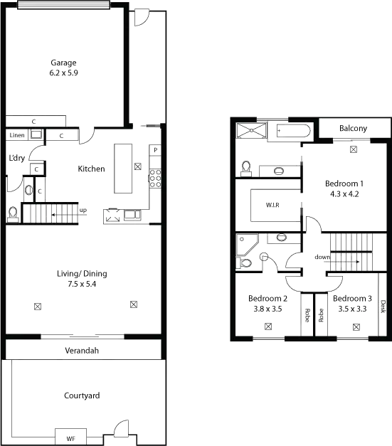 Floorplan of Homely townhouse listing, 4/86A Charles Street, Unley SA 5061