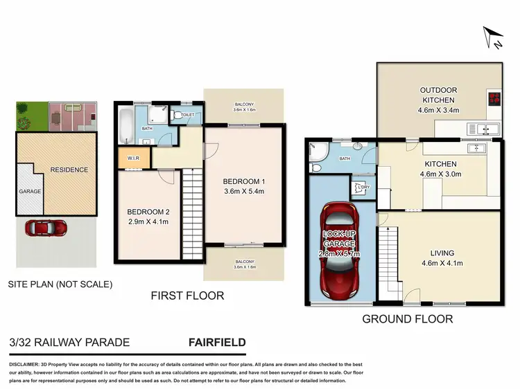 Floorplan of Homely townhouse listing, 3/32 Railway Parade, Fairfield NSW 2165