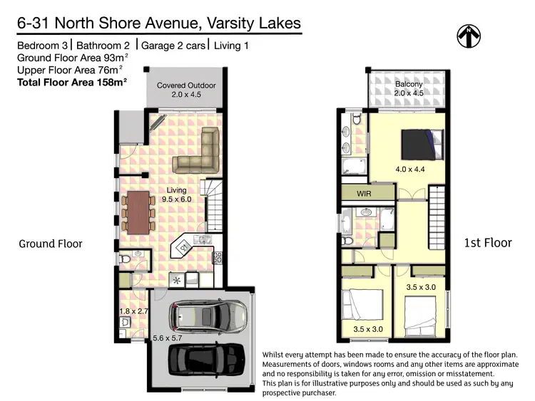 Floorplan of Homely townhouse listing, 6/31 North Shore Avenue, Varsity Lakes QLD 4227