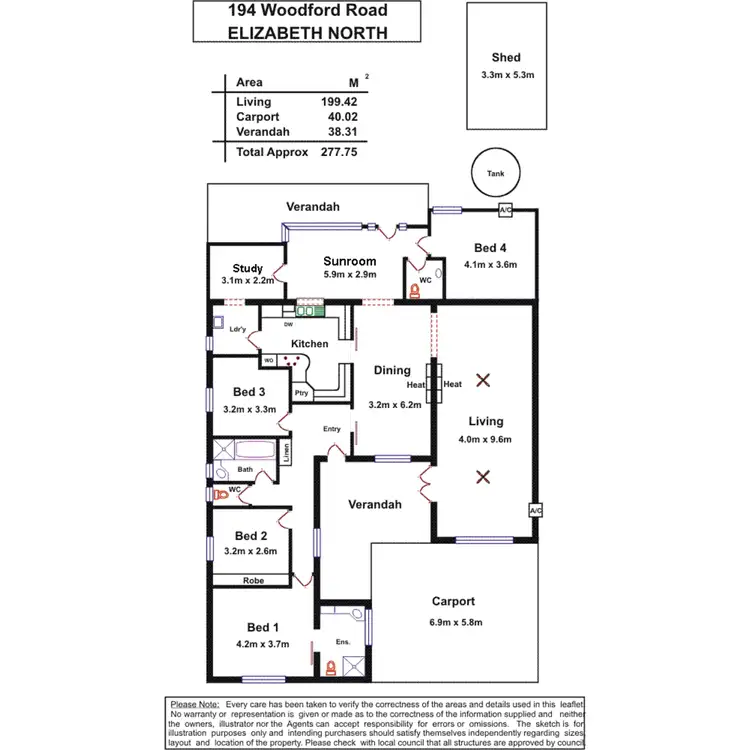 Floorplan of Homely house listing, 194 Woodford Road, Elizabeth North SA 5113
