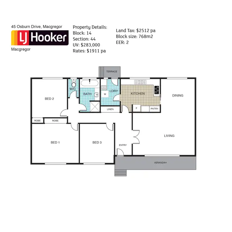 Floorplan of Homely house listing, 45 Osburn Drive, Macgregor ACT 2615