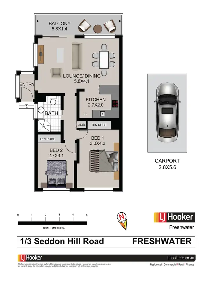 Floorplan of Homely unit listing, 1/3 Seddon Hill Road, Freshwater NSW 2096