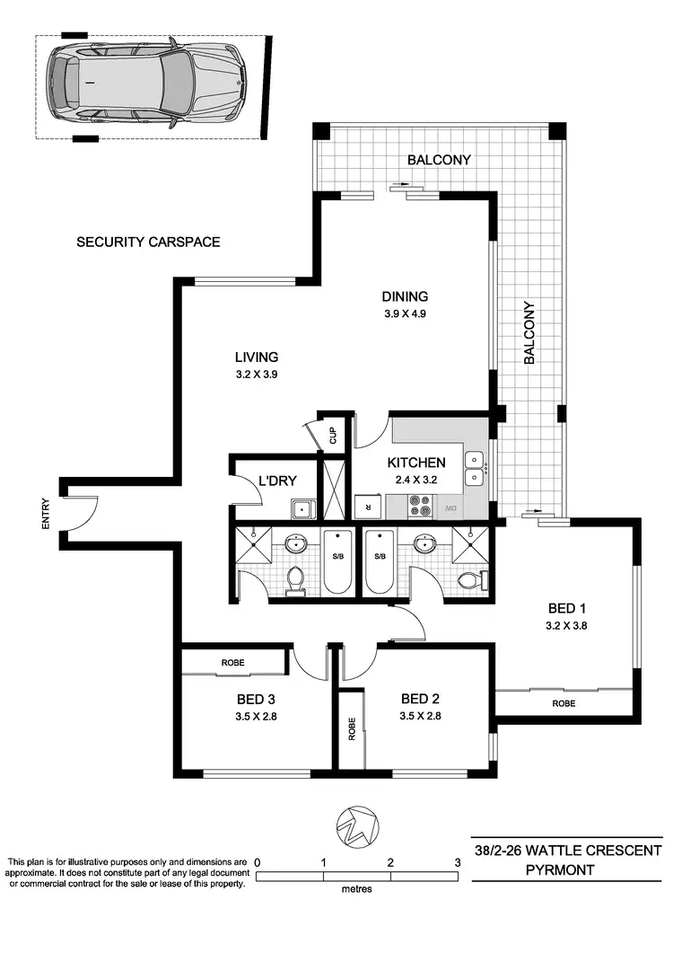 Floorplan of Homely apartment listing, 38/2-26 Wattle Crescent, Pyrmont NSW 2009
