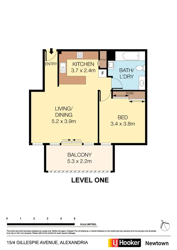 Floorplan of Homely apartment listing, 15/4 Gillespie Avenue, Alexandria NSW 2015