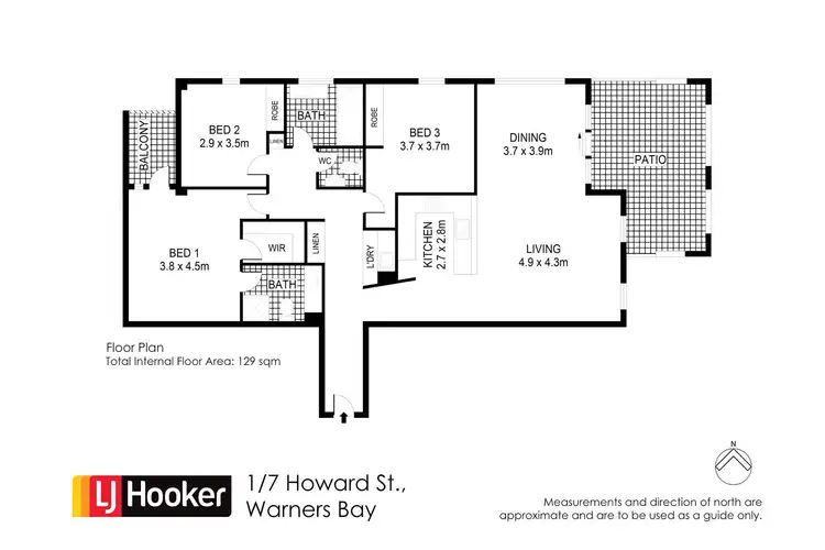 Floorplan of Homely apartment listing, 1/7 Howard Street, Warners Bay NSW 2282
