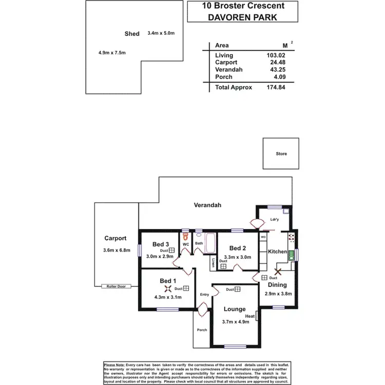 Floorplan of Homely house listing, 10 Broster Crescent, Davoren Park SA 5113