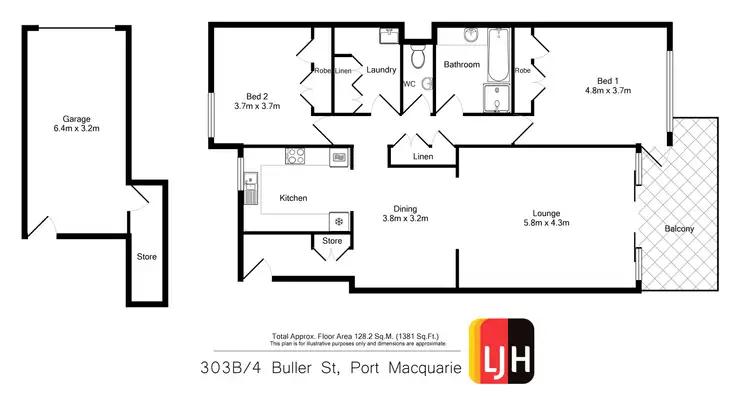 Floorplan of Homely unit listing, 303B/4 Buller Street, Port Macquarie NSW 2444