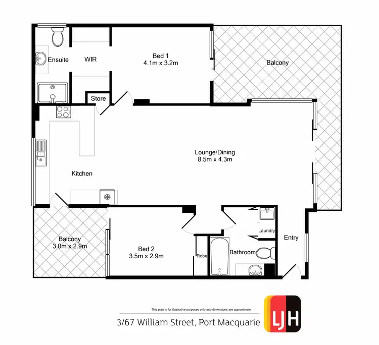 Floorplan of Homely unit listing, 3/67 William Street, Port Macquarie NSW 2444