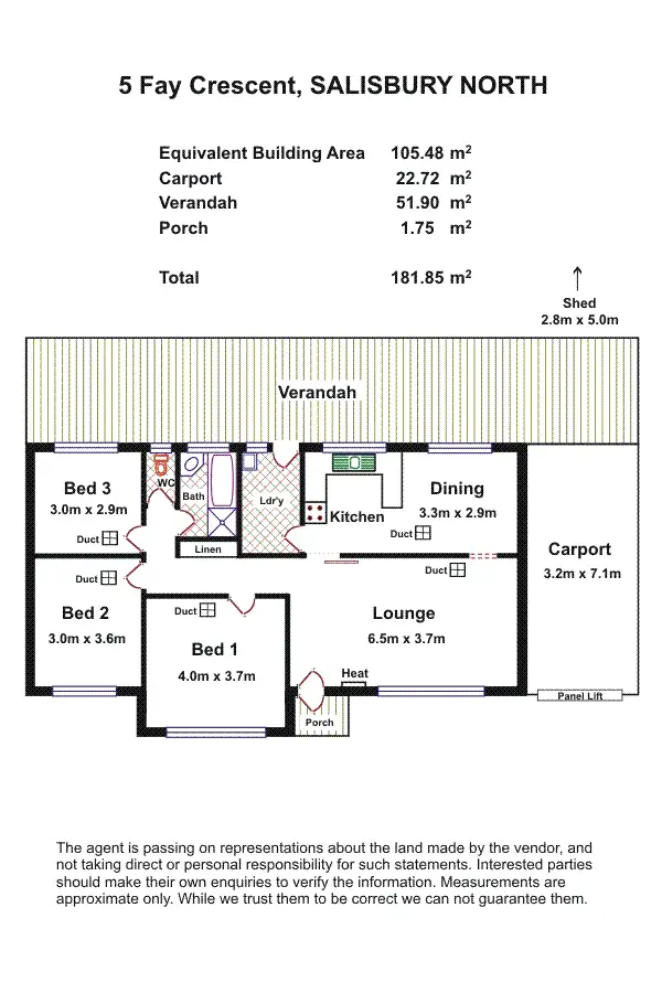 Floorplan of Homely house listing, 5 Fay Crescent, Salisbury North SA 5108