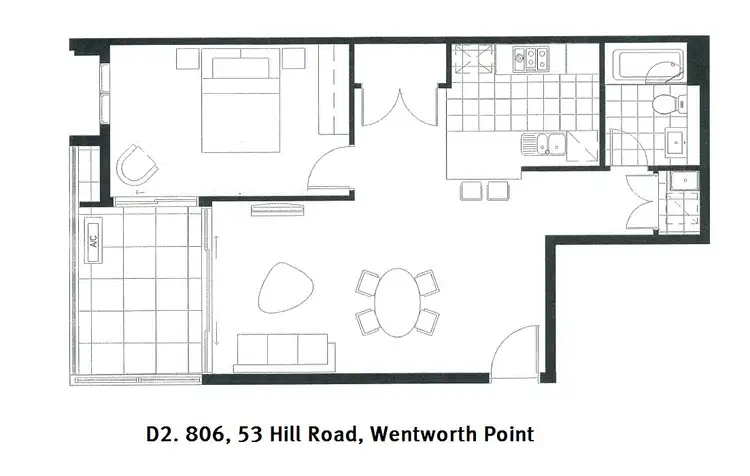 Floorplan of Homely unit listing, 806/53 Hill Road, Wentworth Point NSW 2127