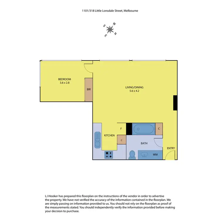 Floorplan of Homely apartment listing, 1101/318 Little Lonsdale Street, Melbourne VIC 3000