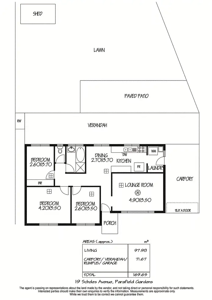 Floorplan of Homely house listing, 19 Scholes Avenue, Parafield Gardens SA 5107