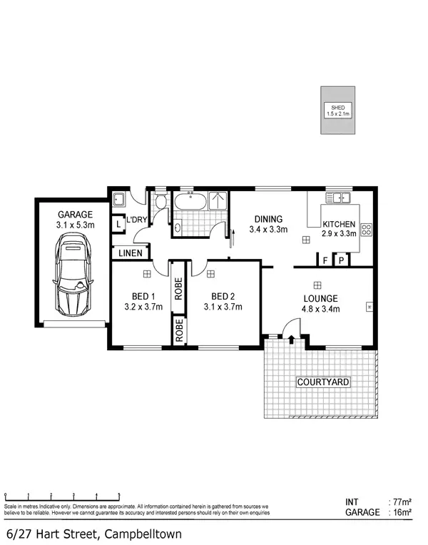 Floorplan of Homely unit listing, 6/27 Hart Street, Campbelltown SA 5074