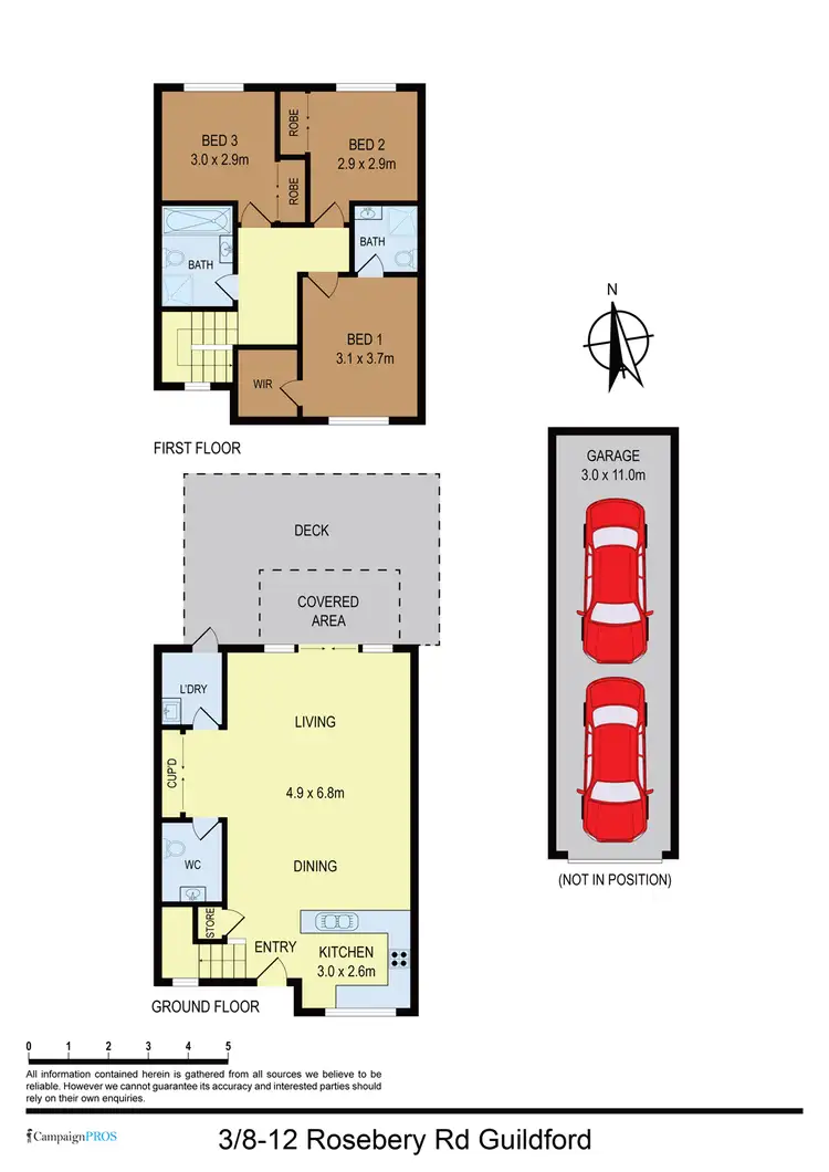 Floorplan of Homely townhouse listing, 3/8-12 Rosebery Road, Guildford NSW 2161