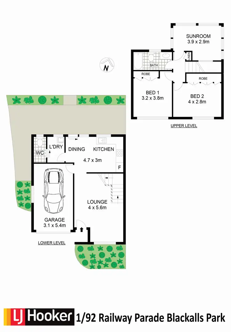 Floorplan of Homely townhouse listing, 1/92 Railway Parade, Blackalls Park NSW 2283