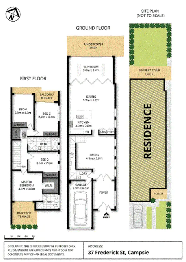 Floorplan of Homely semi-detached listing, 37 Frederick Street, Campsie NSW 2194