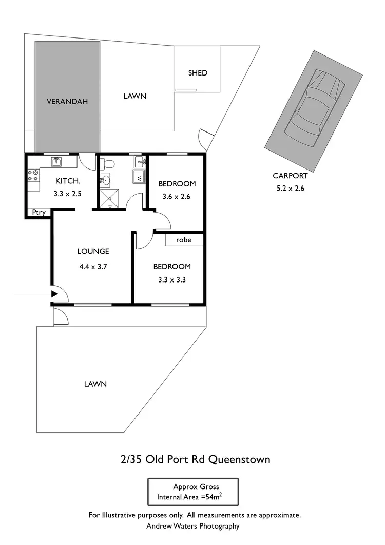 Floorplan of Homely unit listing, 2/35 Old Port Road, Queenstown SA 5014