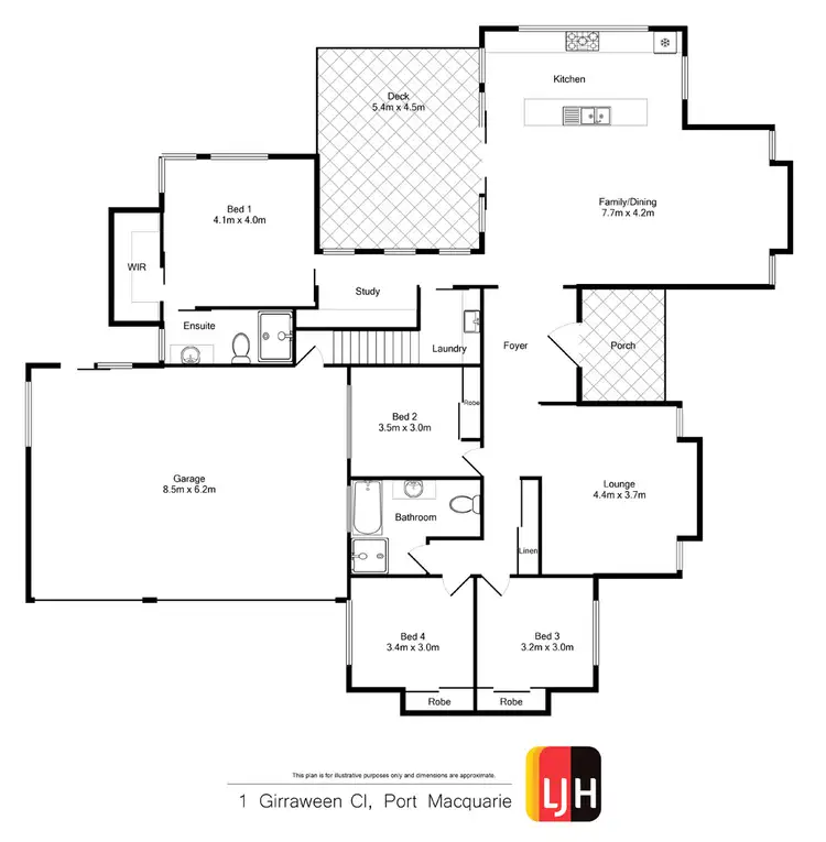 Floorplan of Homely house listing, 1 Girraween Close, Port Macquarie NSW 2444