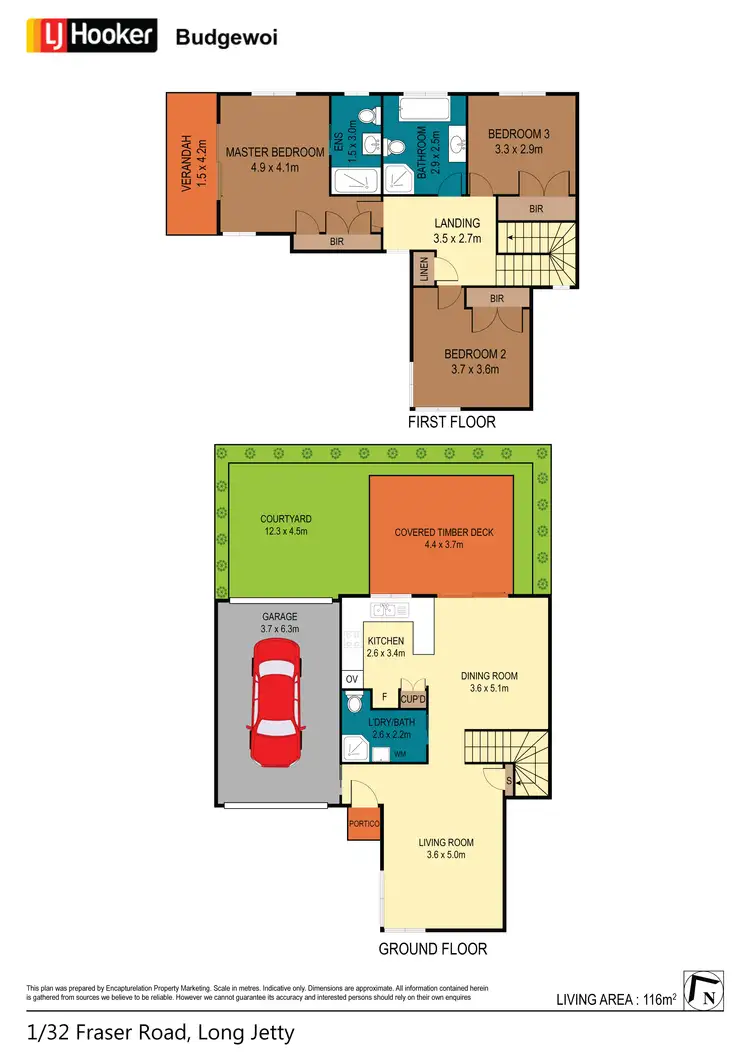 Floorplan of Homely townhouse listing, 1/32 Fraser Road, Long Jetty NSW 2261