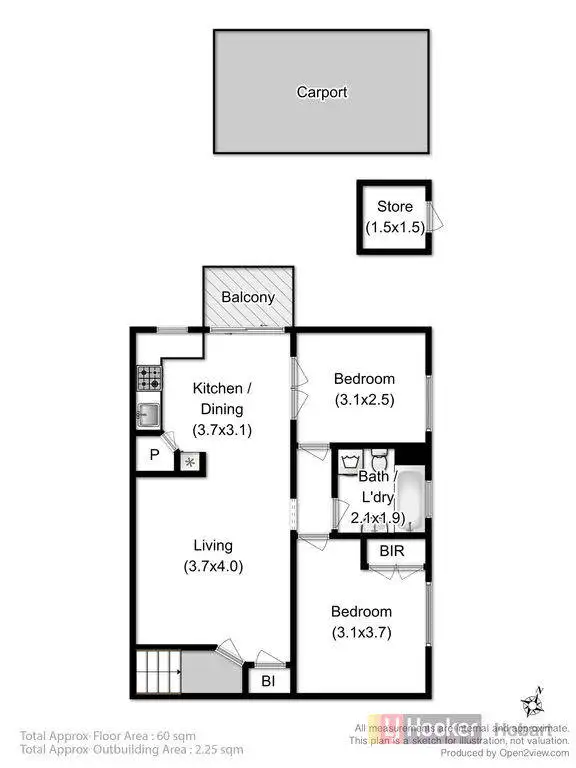 Floorplan of Homely unit listing, 7/7 View Street, Sandy Bay TAS 7005