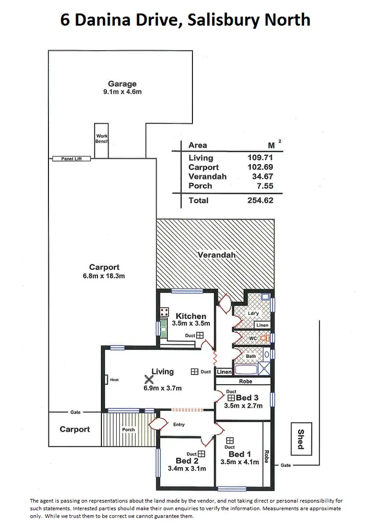 Floorplan of Homely house listing, 6 Danina Drive, Salisbury North SA 5108