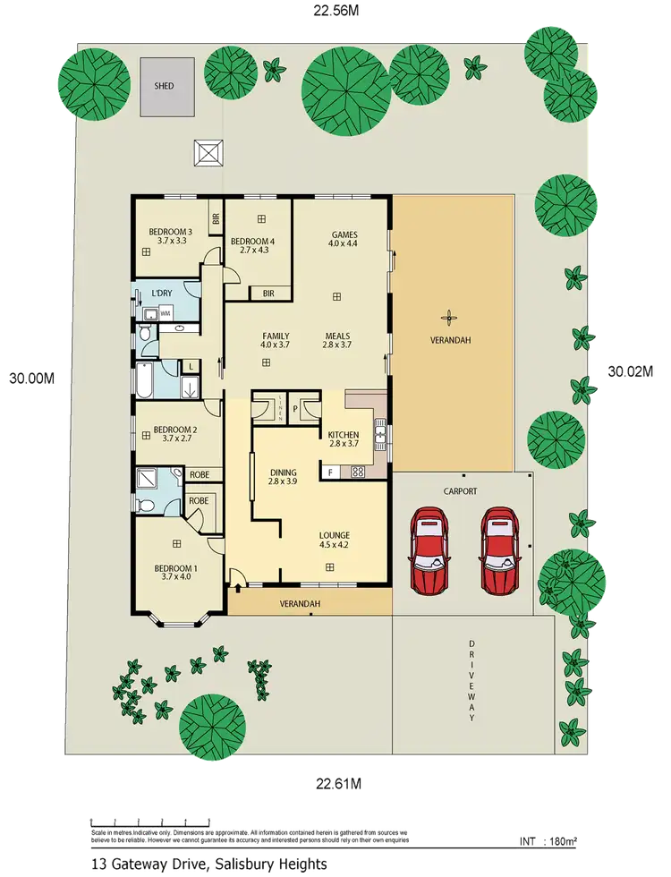 Floorplan of Homely house listing, 13 Gateway Drive, Salisbury Heights SA 5109
