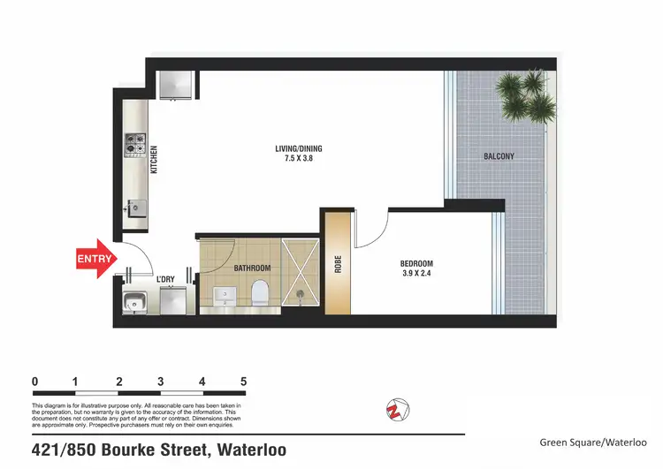 Floorplan of Homely unit listing, 421/850 Bourke Street, Waterloo NSW 2017