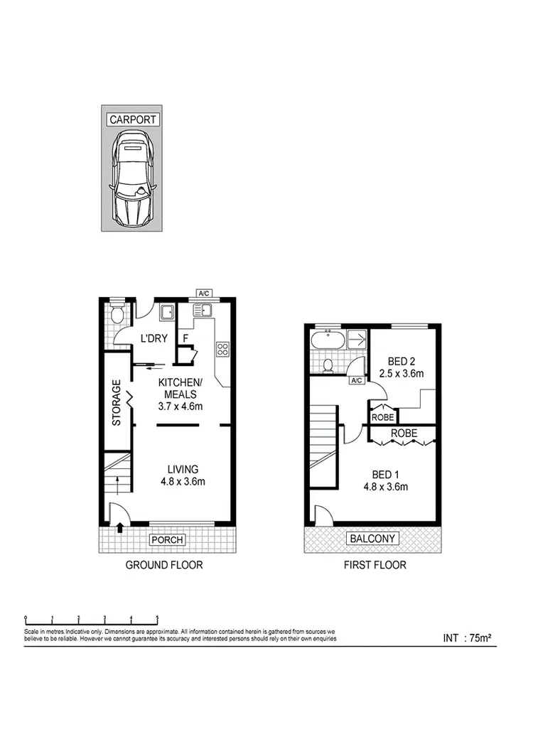 Floorplan of Homely townhouse listing, 2/573 Lower North East Road, Campbelltown SA 5074