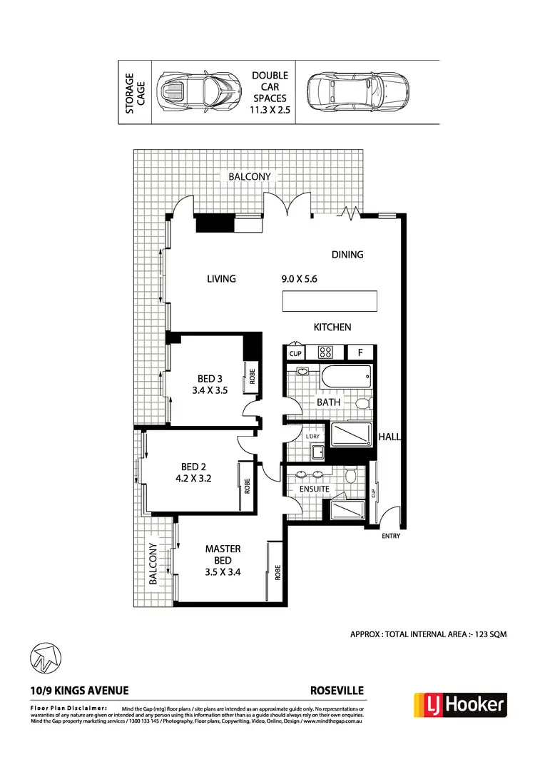 Floorplan of Homely apartment listing, 10/9-15 Kings Avenue, Roseville NSW 2069