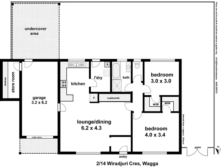Floorplan of Homely unit listing, Unit 2/14 Wiradjuri Crescent, Wagga Wagga NSW 2650
