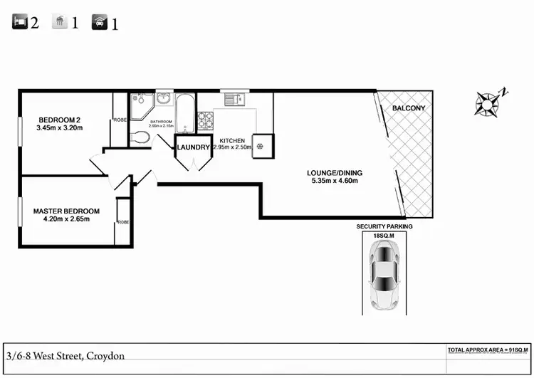 Floorplan of Homely unit listing, 3/6-8 West Street, Croydon NSW 2132