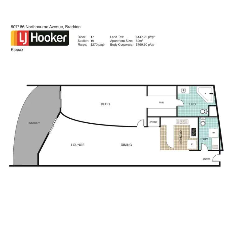 Floorplan of Homely apartment listing, 507/86 Northbourne Avenue, Braddon ACT 2612