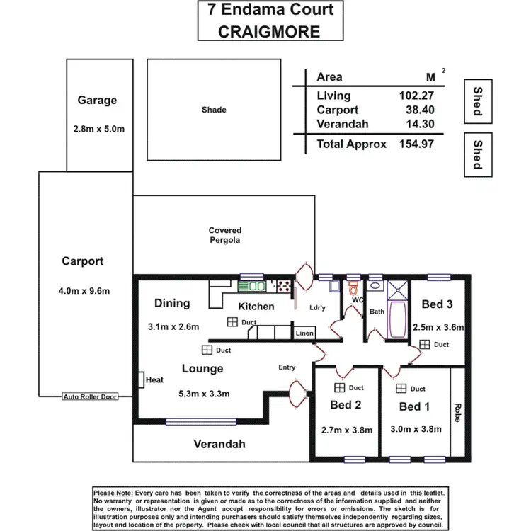 Floorplan of Homely house listing, 7 Endama Court, Craigmore SA 5114