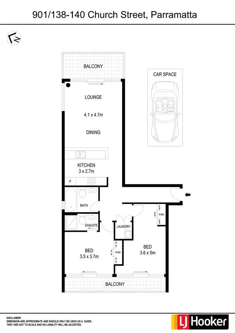 Floorplan of Homely apartment listing, 901/138-140 Church Street, Parramatta NSW 2150