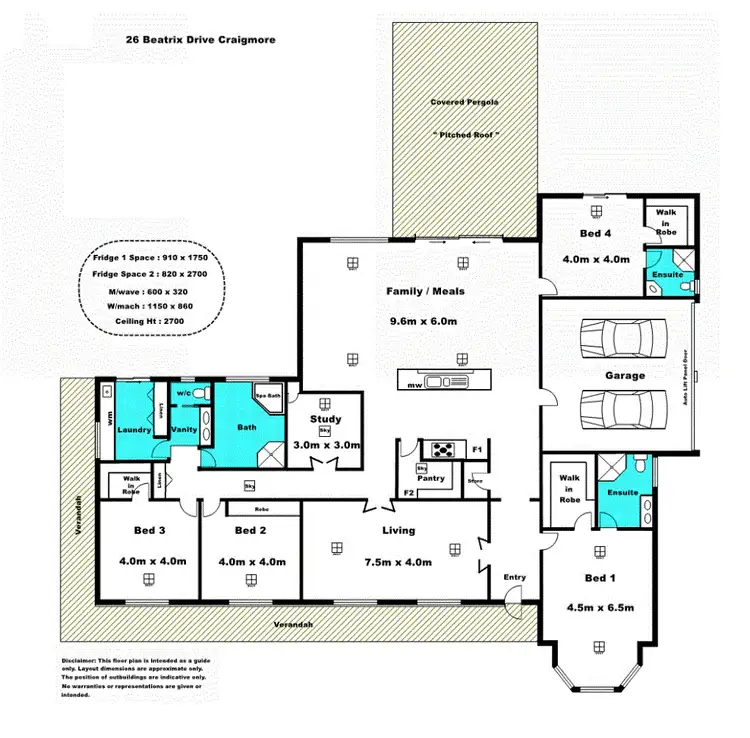 Floorplan of Homely house listing, 26 Beatrix Drive, Craigmore SA 5114