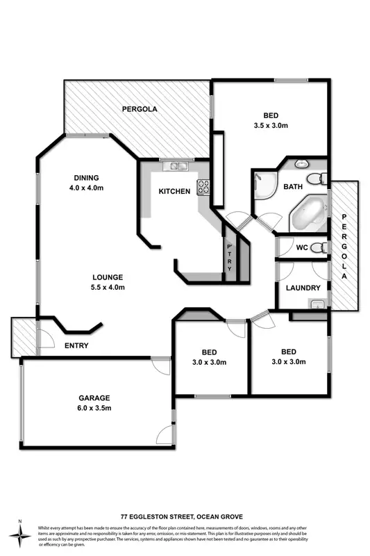 Floorplan of Homely house listing, 77 Eggleston Street, Ocean Grove VIC 3226